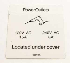 Genie Lift Part # 82219GT - DECAL,LABEL,POWER OUTLETS,TML*, EA