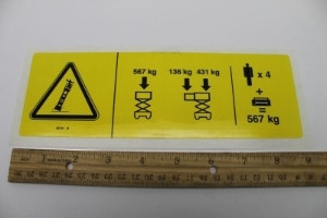 Genie Lift Part # 82751GT - DECAL,DANGER,MAX CAP,2668 ANSI, EA