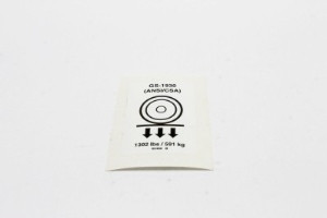 Genie Lift Part # 82486GT - DECAL,LABEL,WHEEL LOAD 1930, EA