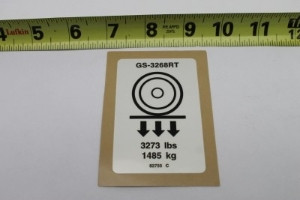 Genie Lift Part # 82755GT - DECAL,LABEL,WHEEL LOAD,GS-3268, EA