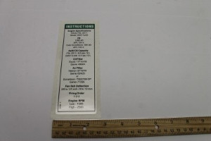 Genie Lift Part # 97548GT - DECAL,ENGINE SPEC,DEUTZ 2011, EA