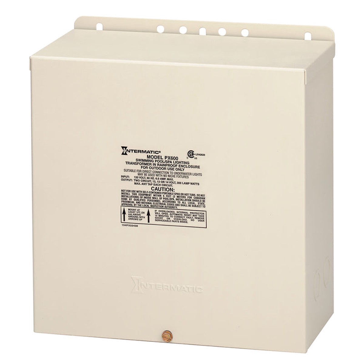 Intermatic 600W 120V Pool and SPA Safety Transformer, Beige Steel Case | PX600