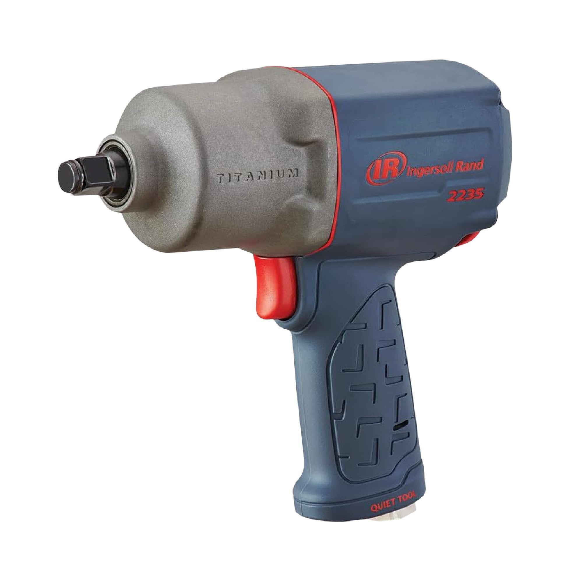 Ingersoll Rand 2235QTiMAX 1/2 Drive Air Impact Wrench - Quiet Technology, 1,300 ft-lbs Powerful Torque Output, Lightweight, Titanium Hammer Case, Gray