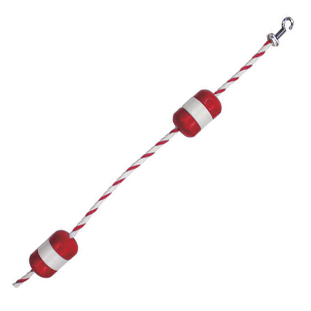 Pool Safety Rope and Float Kit - 75 Feet - 1/2 Inch Red and White Rope with 3 x 5 Inch Locking Floats