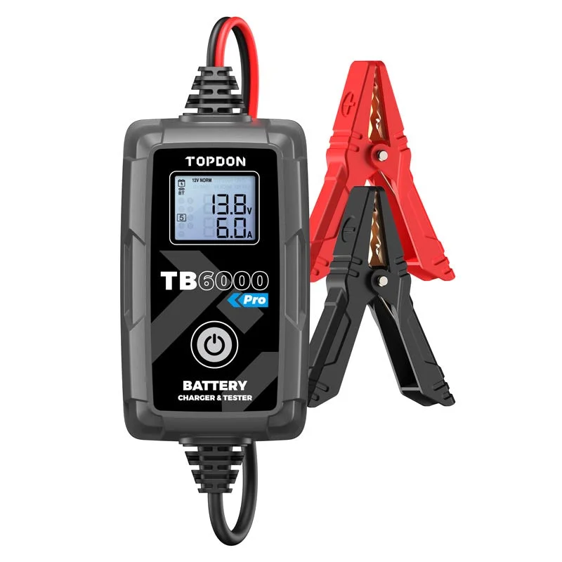 TB6000 Pro | 2-in-1 6A Battery Charger & Battery Tester with App | TOPDON