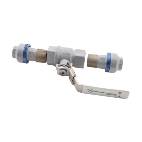 AST TP25-20 Push to Connect Ball Valve Tube-to-Tube- Inclues valve & 2 threaded adapters - 20mm Tube-to-Tube