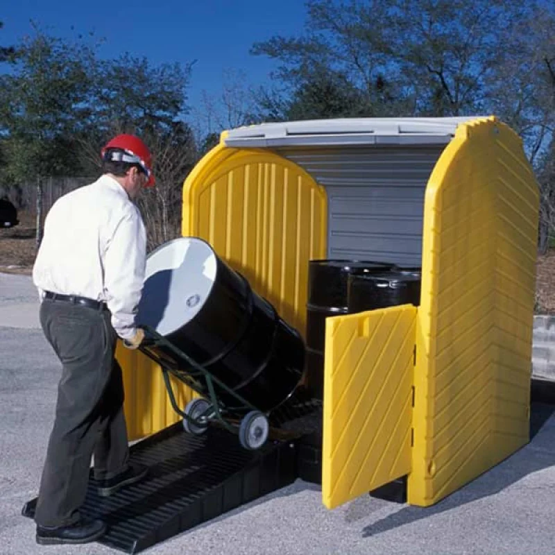 Ultra-Hard Top Spill Pallet Plus with Drain | P4 – 4 Drum | UltraTech 9637