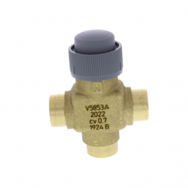Honeywell V5853A2022 3-Way Mixing Globe Valve Modular Water 1/2" Sweat 0.74Cv