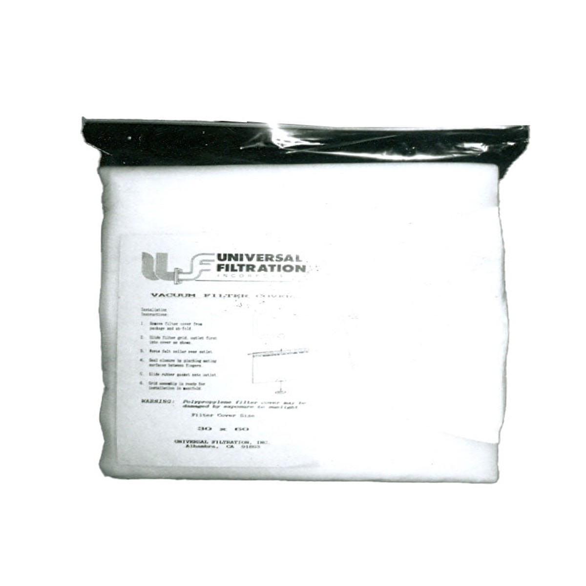 Waterite Vacuum Filter Grid Cover - 4 x 4 x 48.5 Inch